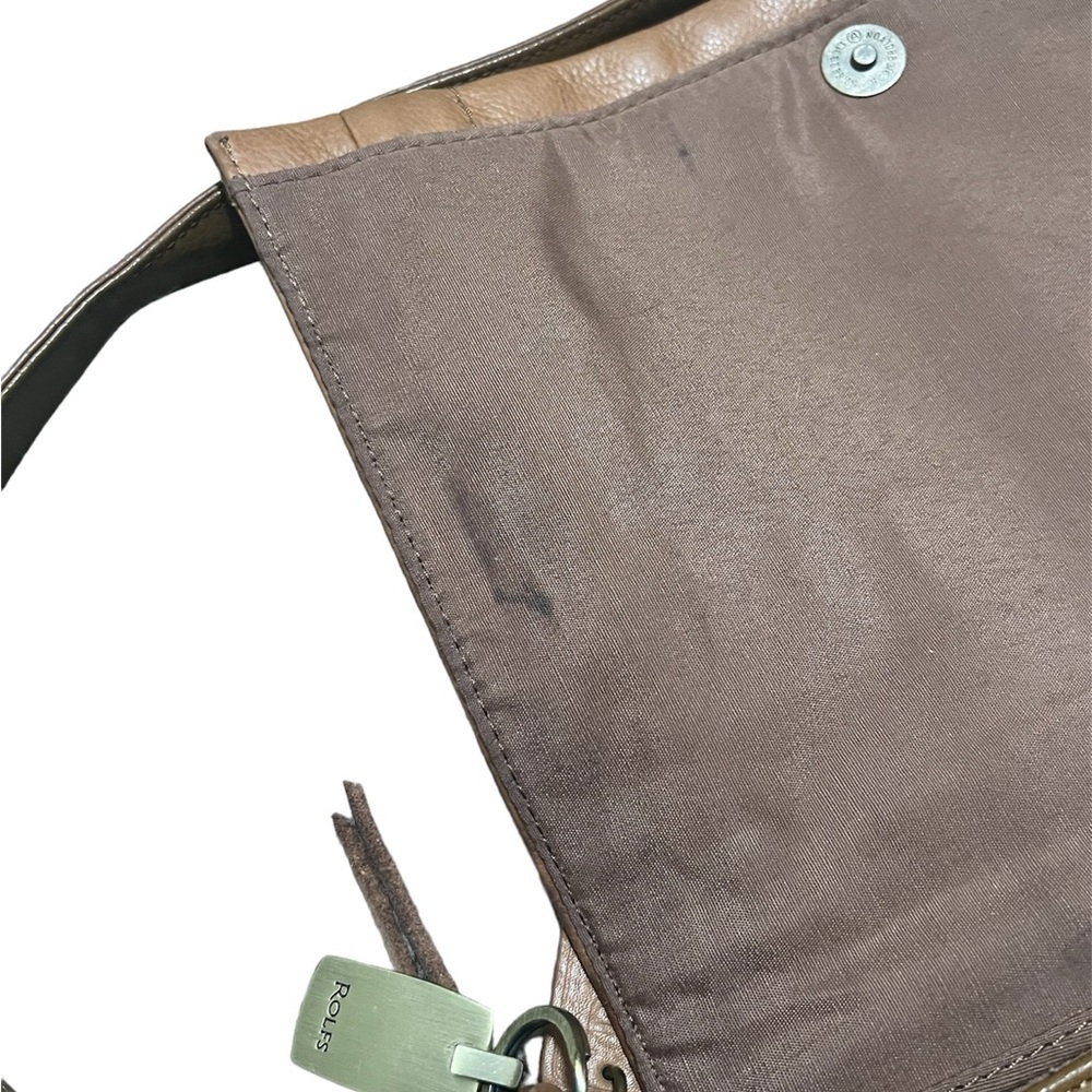 Vintage Rolfs Genuine Leather Brown Shoulder Bag Handbag - Picture 7 of 9
